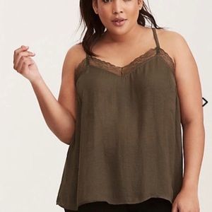 ✨torrid olive lace cami✨